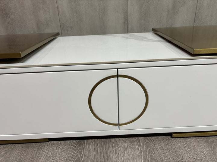 Belinda Extendable Low Line TV Unit Brushed Gold