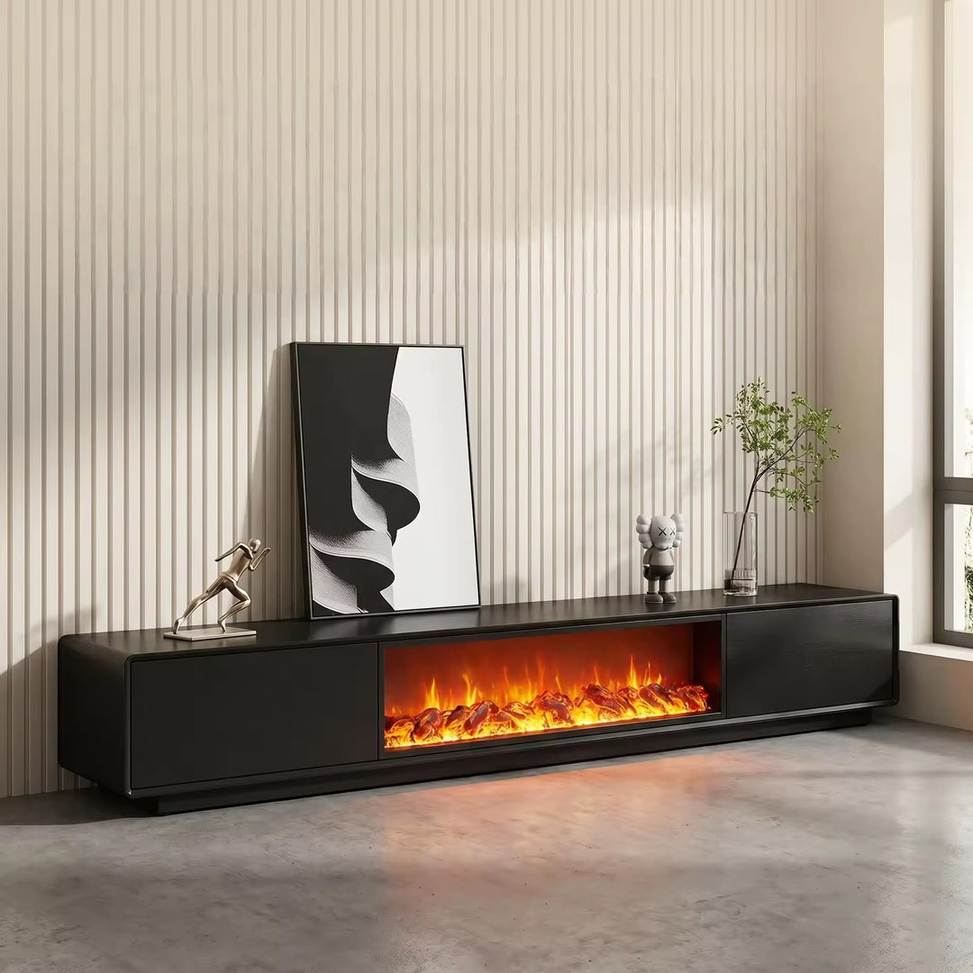 Noir Ember 200cm Fireplace TV Unit