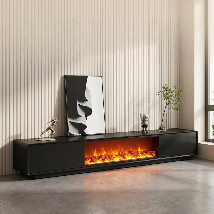 Noir Ember 200cm Fireplace TV Unit