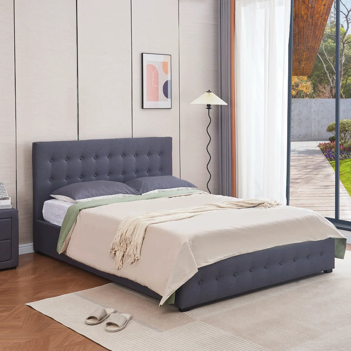 Begnas Gas Lift Storage King Bed Frame - DLB Furniture