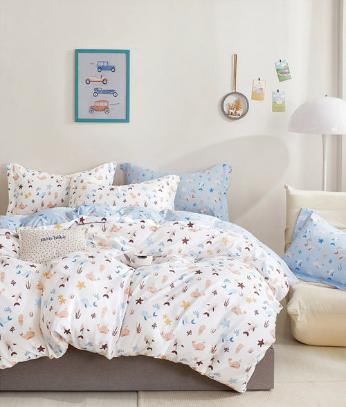 Botanist 5 Piece Bedding Set Microfiber 120 gsm-Sea Animal - DLB Furniture