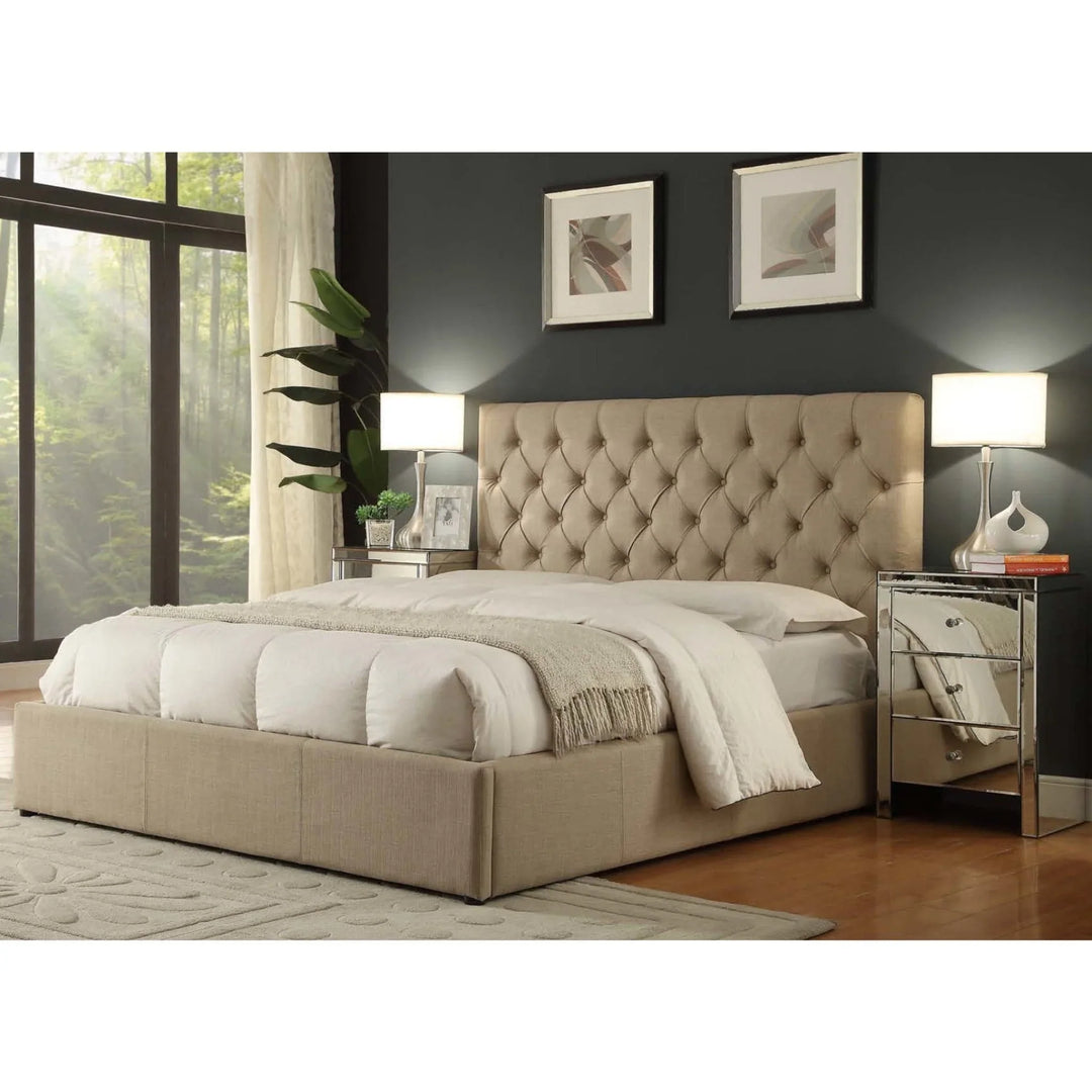 Cameo Fabric Queen Bed - DLB Furniture