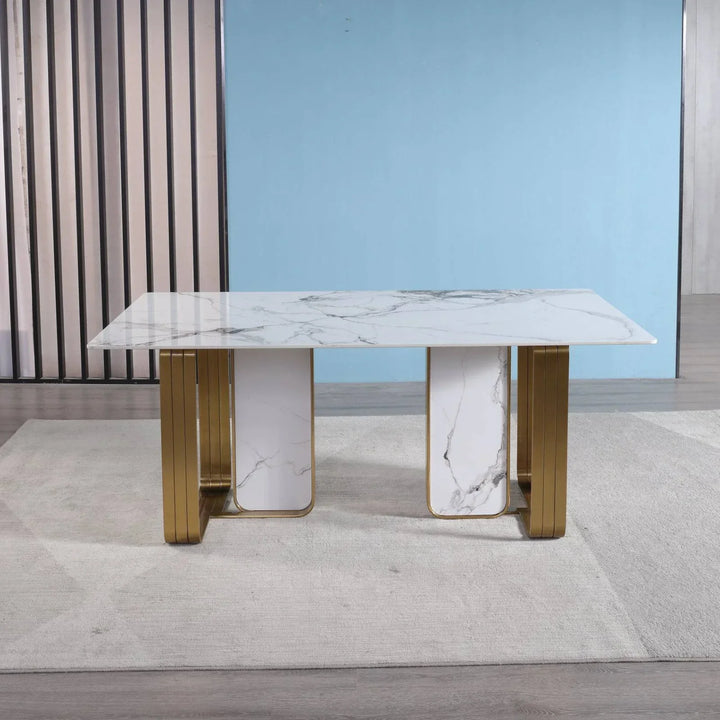 Catalyst Marbella white sintered stone dining table - DLB Furniture