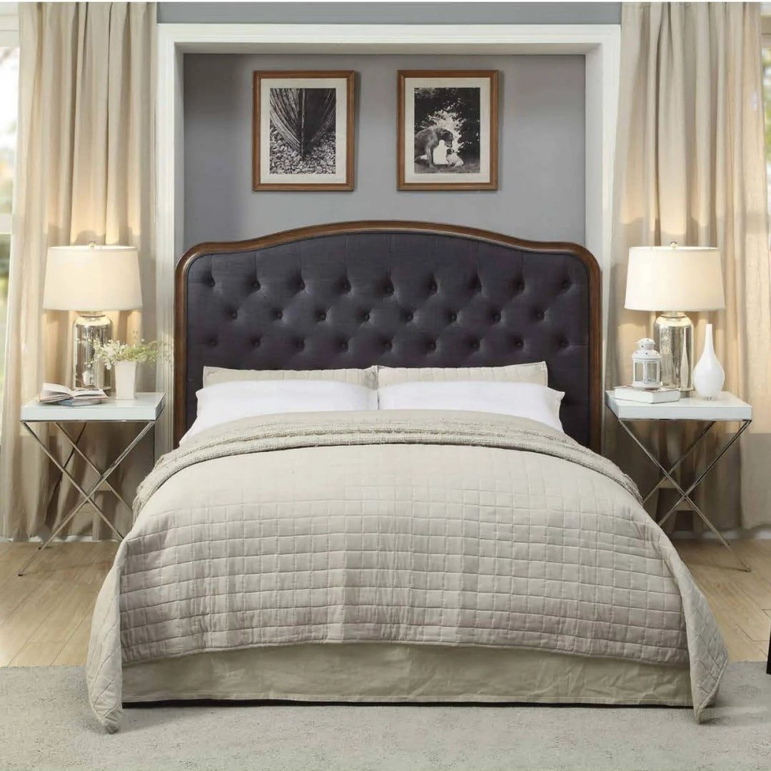 Jasmine Queen Upholstered Bed with Wooden Frame - DLB Furniture