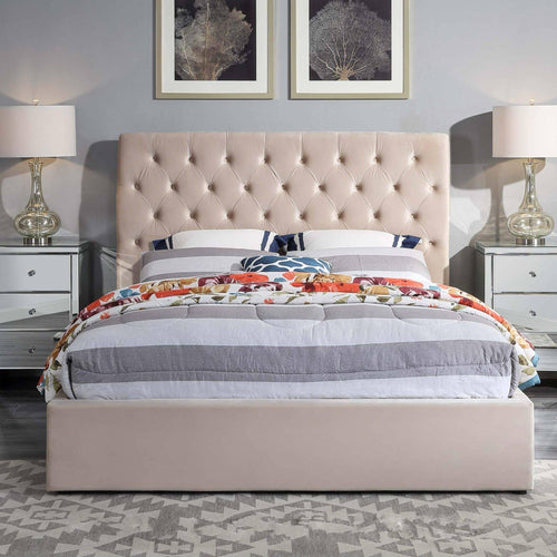 Colima Velvet Queen Bed Frame - DLB Furniture