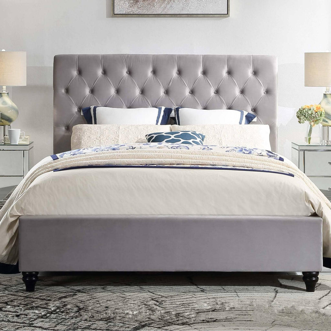 Colima Velvet Queen Bed Frame - DLB Furniture