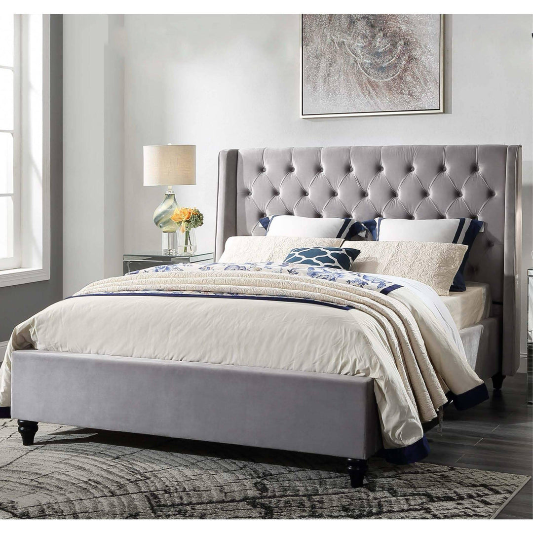 Colima Velvet Queen Bed Frame - DLB Furniture