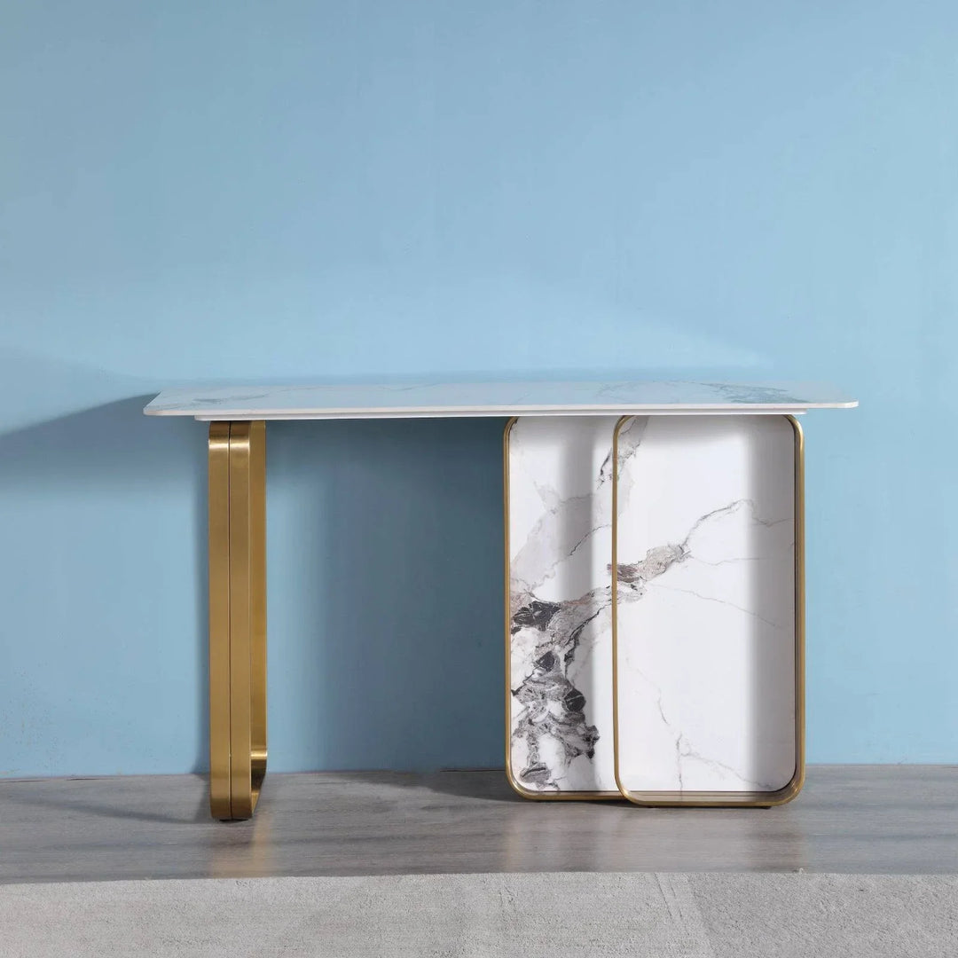 Catalyst Marbella White Sintered Stone Console Table - DLB Furniture
