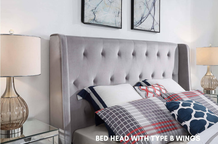 Merida Queen Velvet Bed - DLB Furniture