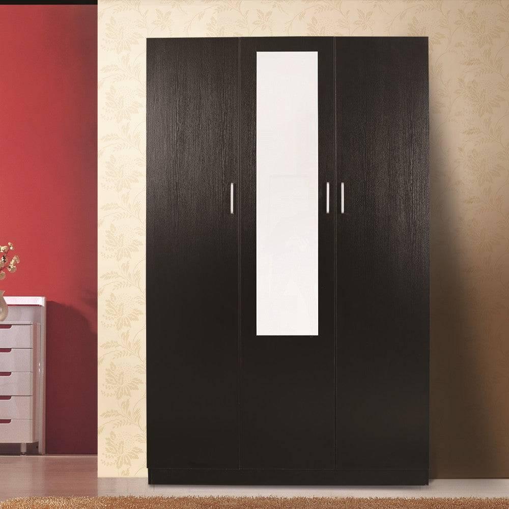 Beli 3 Door Black Wardrobe - DLB Furniture