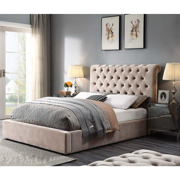 Triton Velvet Queen Bed Frame - DLB Furniture