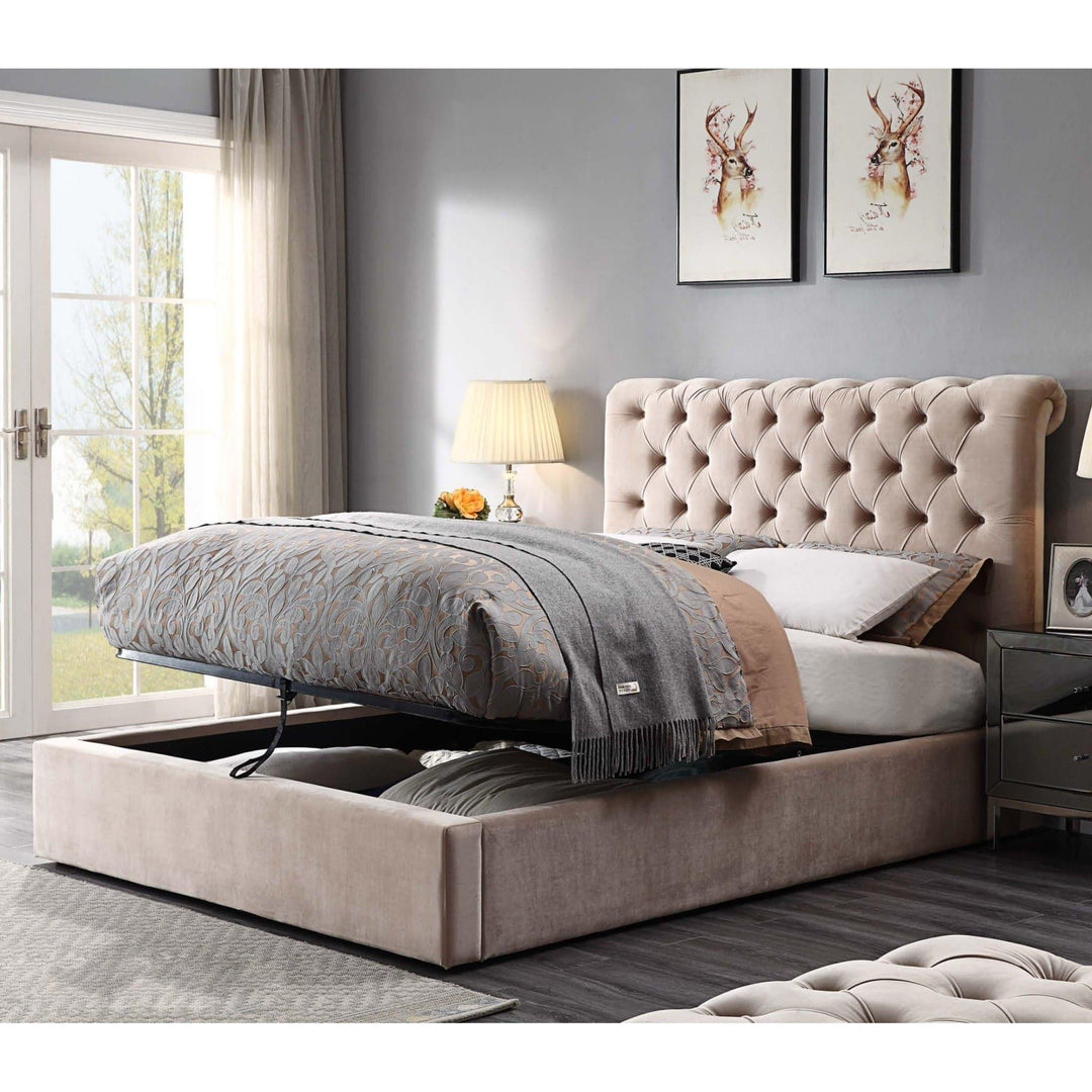 Triton Velvet Queen Bed Frame - DLB Furniture