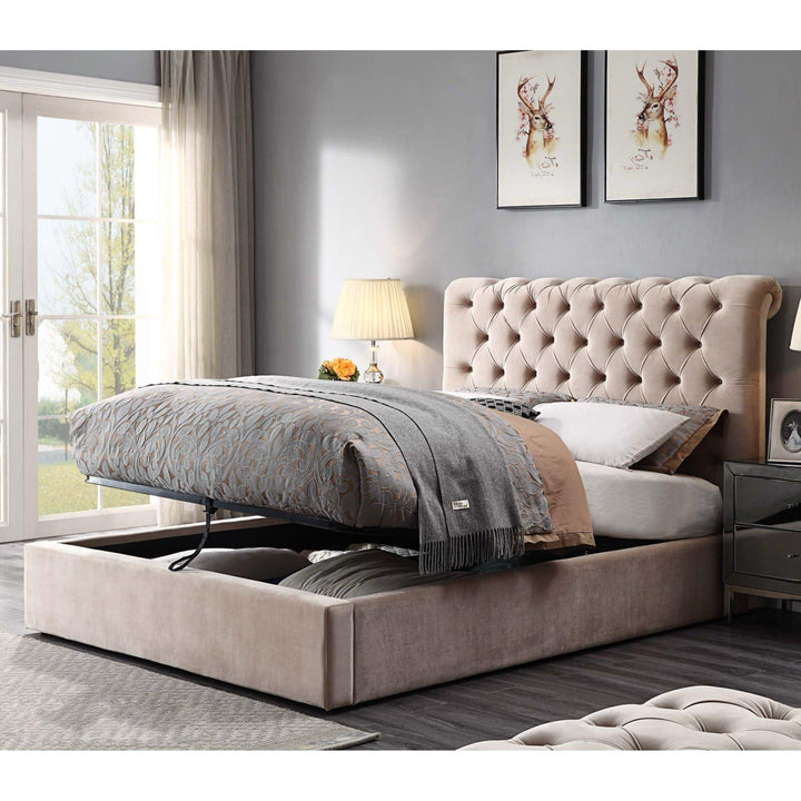 Triton Velvet Queen Bed Frame - DLB Furniture