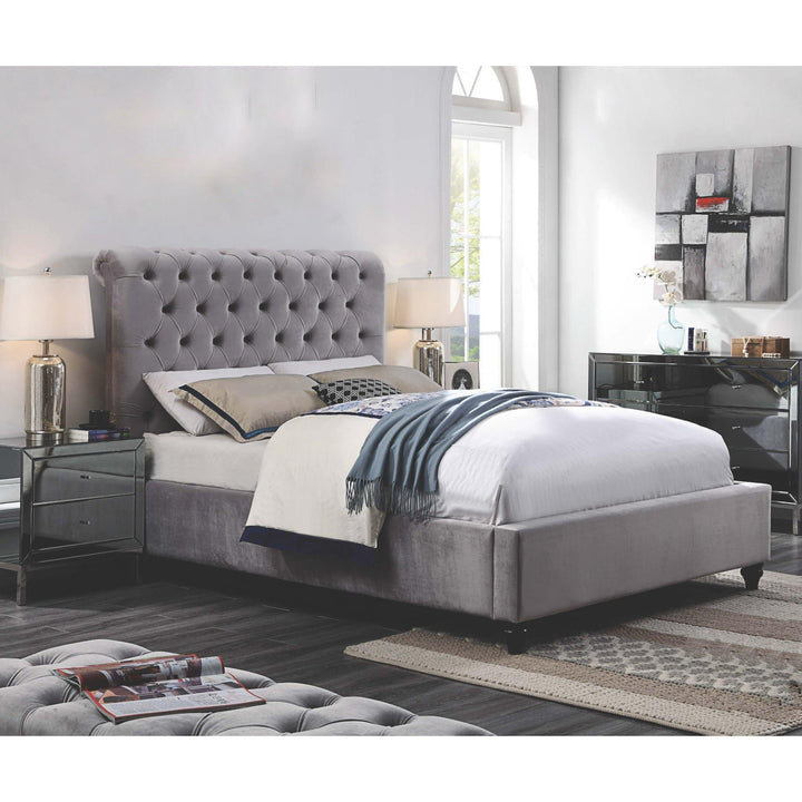 Triton Velvet Queen Bed Frame - DLB Furniture