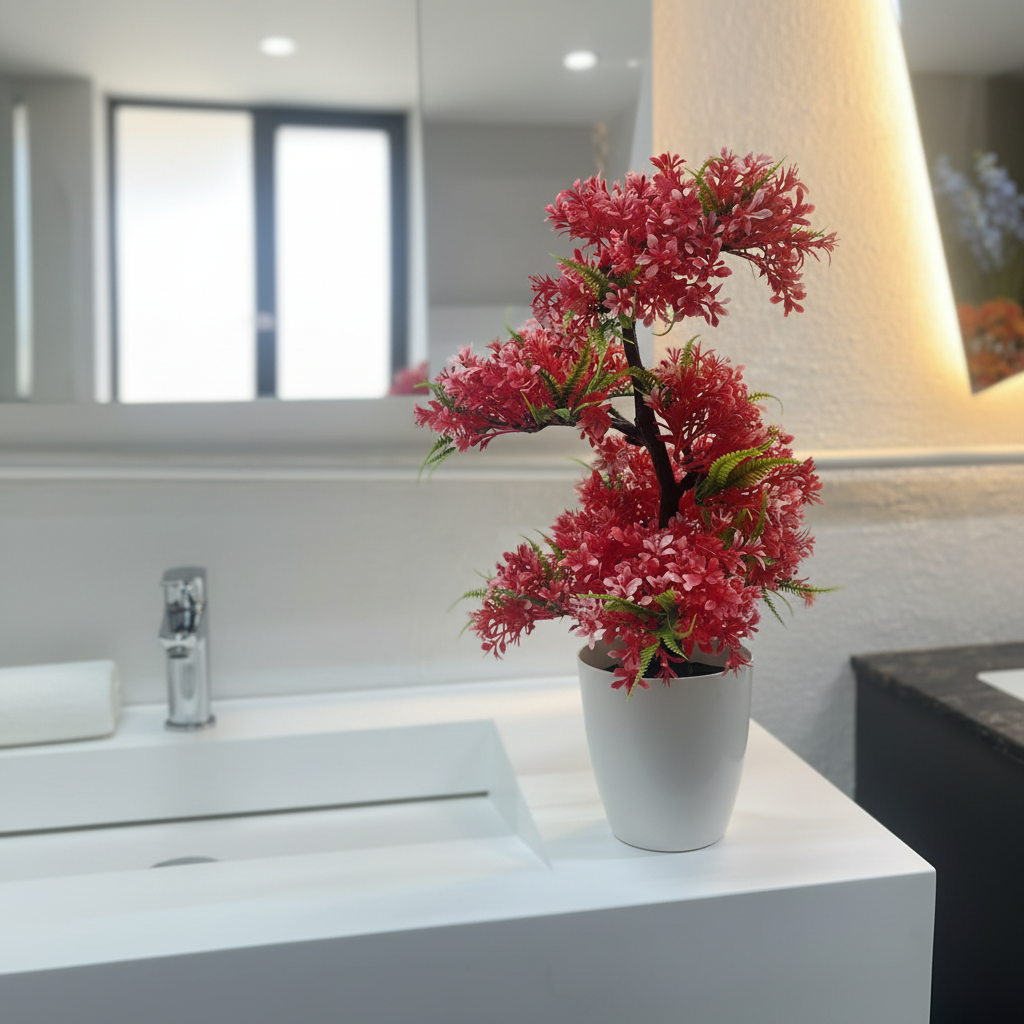 Red Blossom Artificial Plant