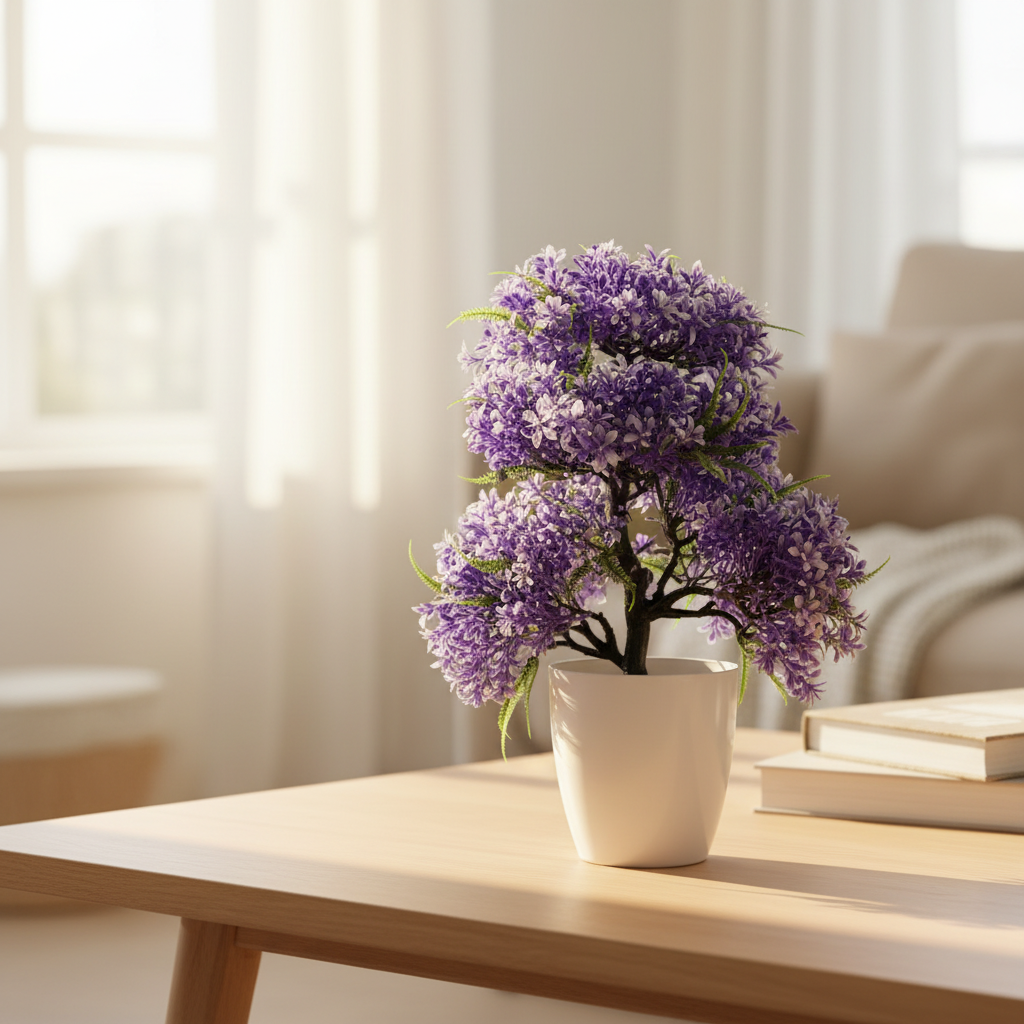 Purple Blossom Artificial Plant