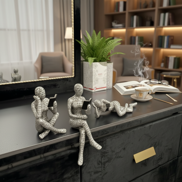 Literati Reading Figurine Set