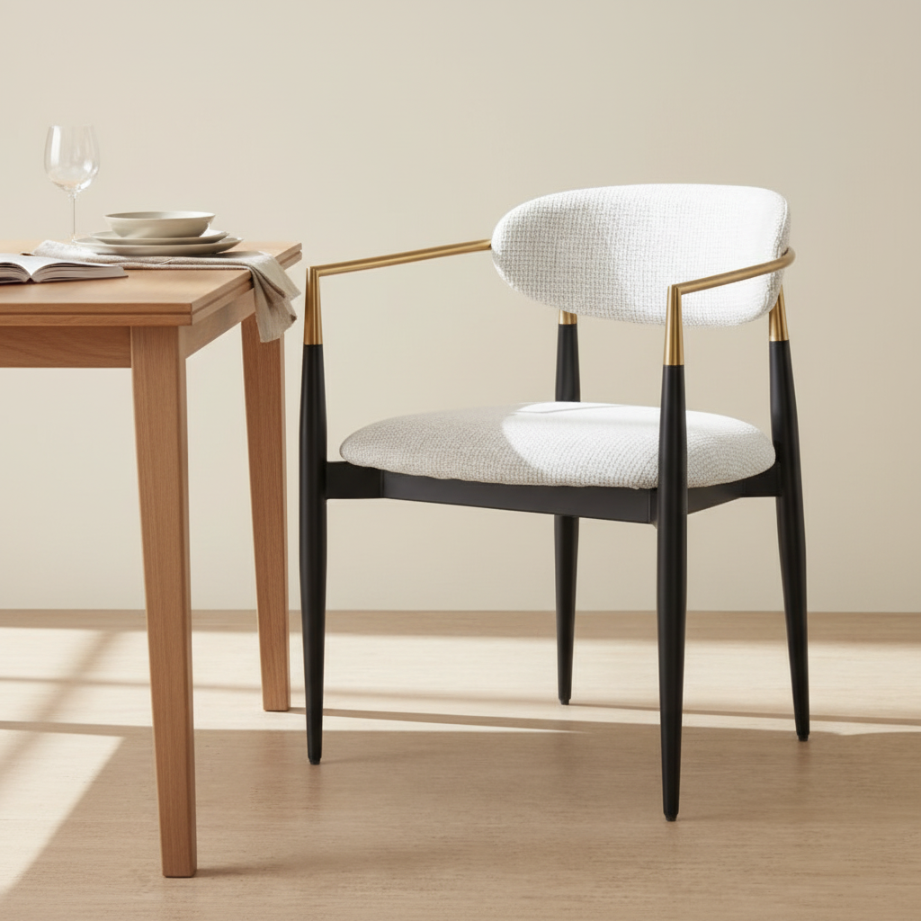 Sienna Fabric Dining Chair – White