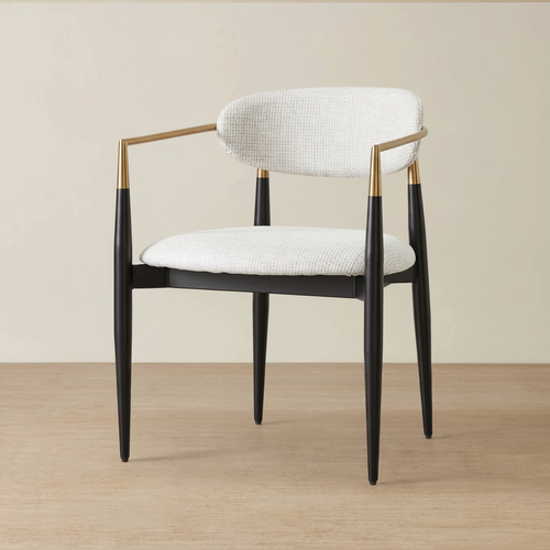 Sienna White Fabric Dining Chair – White