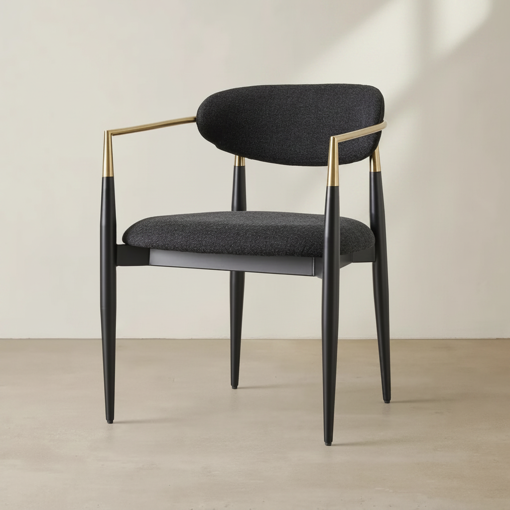 Sienna Fabric Dining Chair – Black