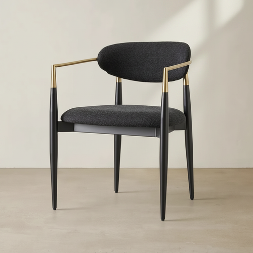 Sienna Black Velvet  Dining Chair – Black