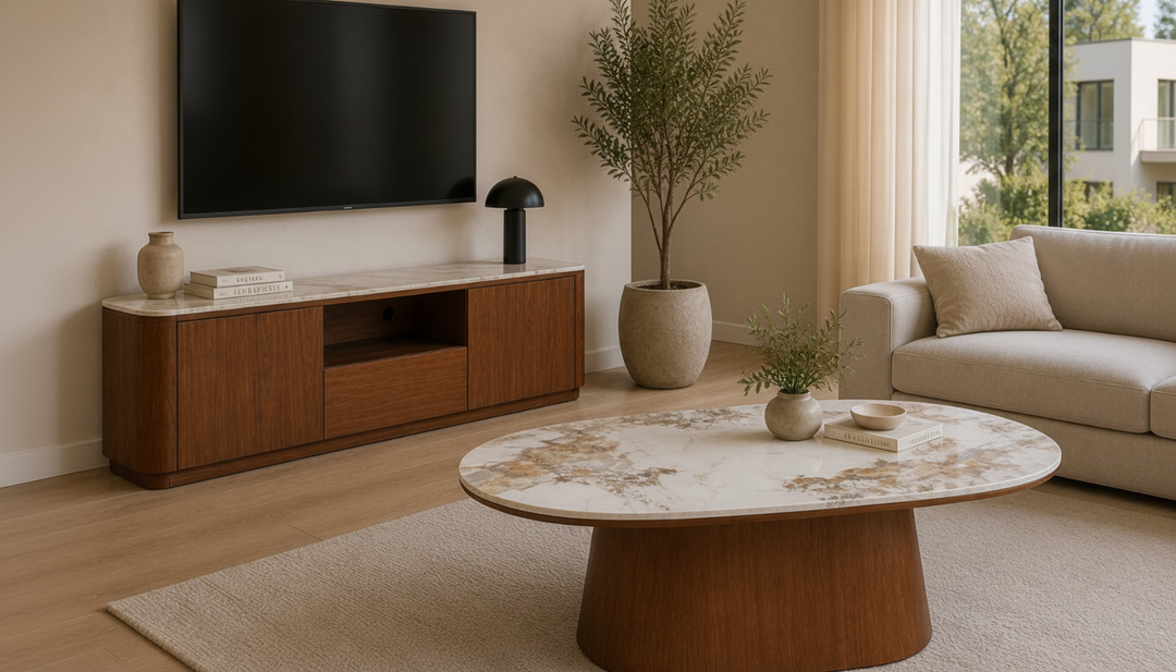 Como Walnut TV Unit & Coffee Table Set