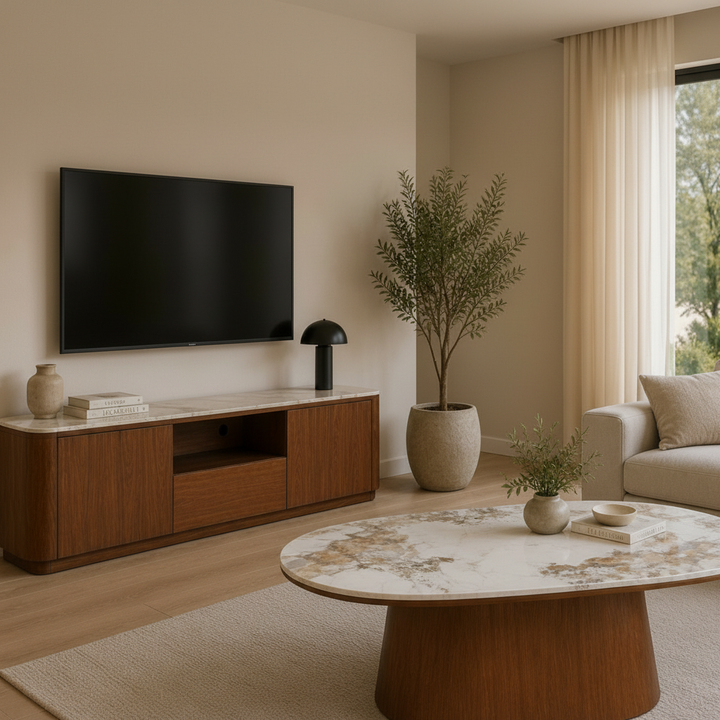 Como Walnut TV Unit & Coffee Table Set