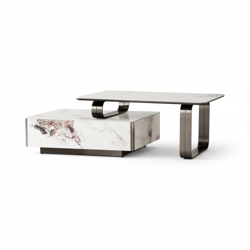 Catalyst Modern Sintered Stone Coffee Table –Black nickle