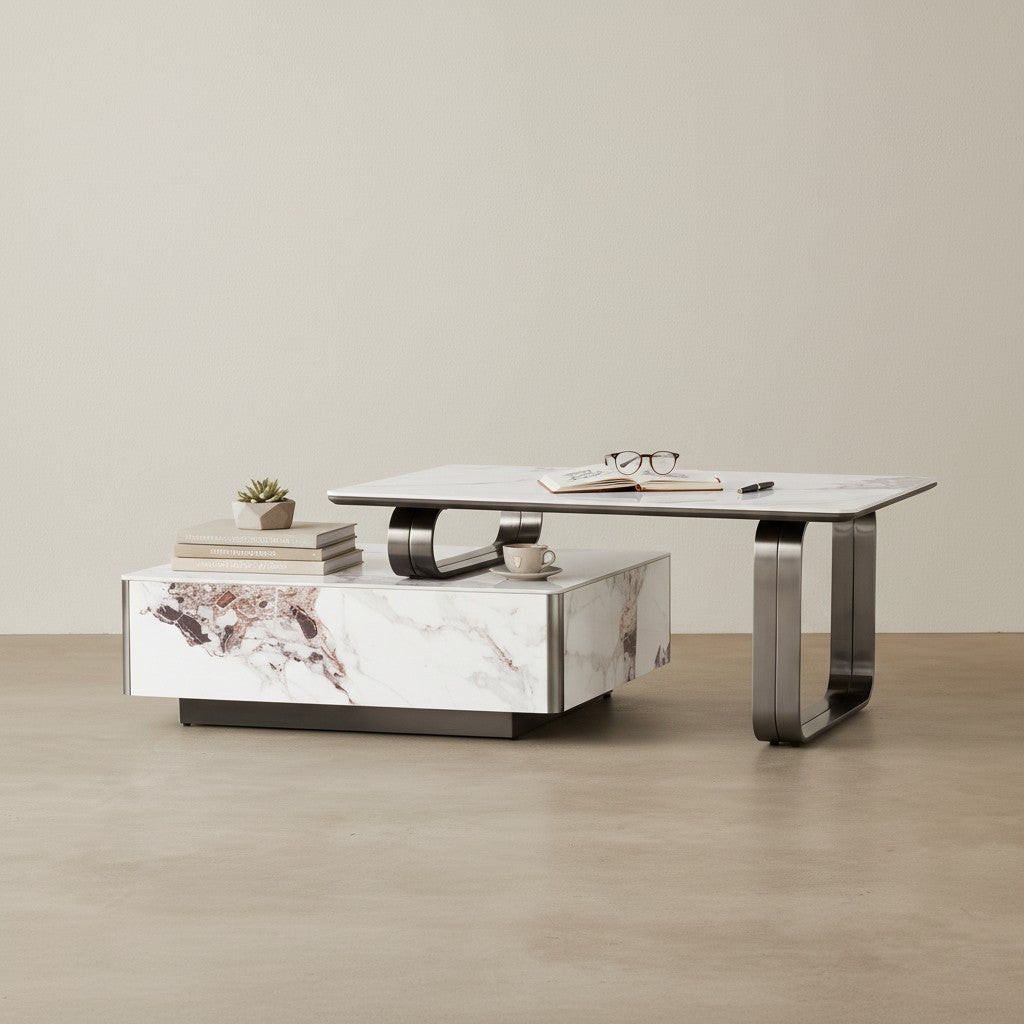 Catalyst Modern Sintered Stone Coffee Table –Black nickle