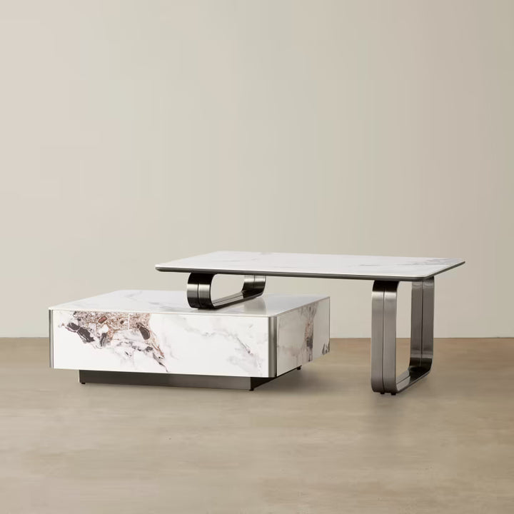 Catalyst Modern Sintered Stone Coffee Table –Black nickle