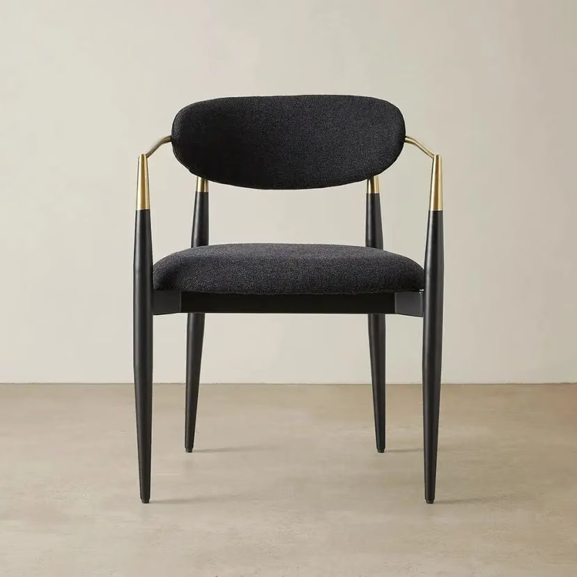 Sienna Fabric Dining Chair – Black