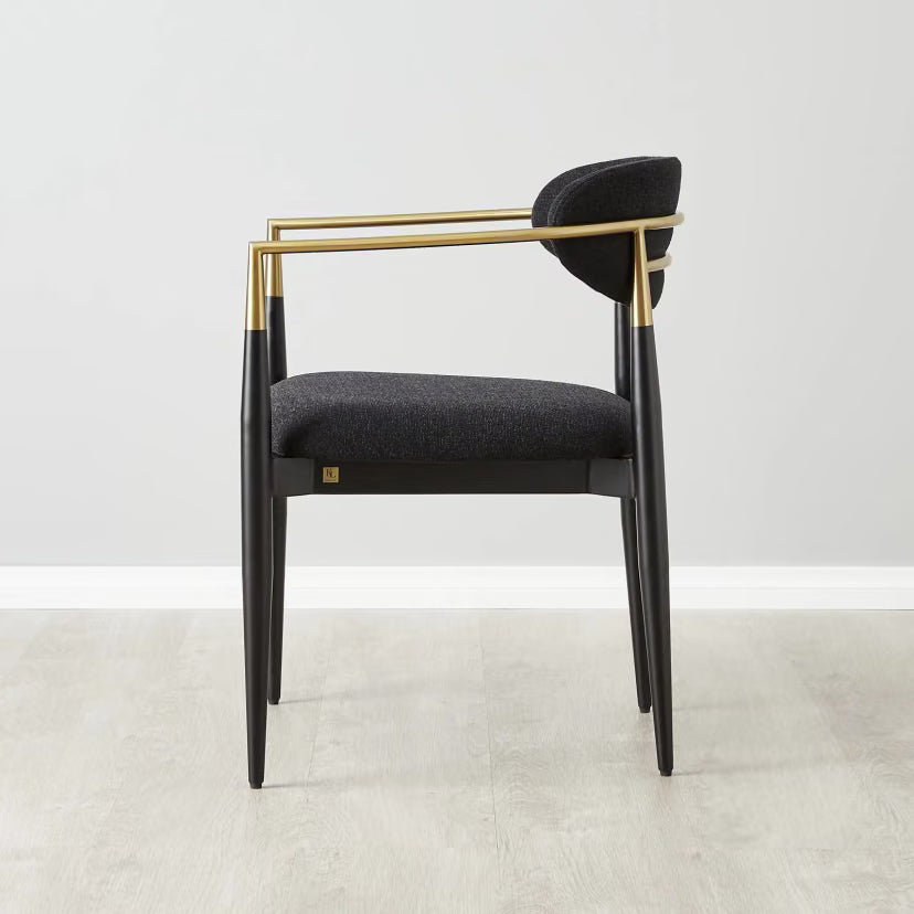 Sienna Fabric Dining Chair – Black