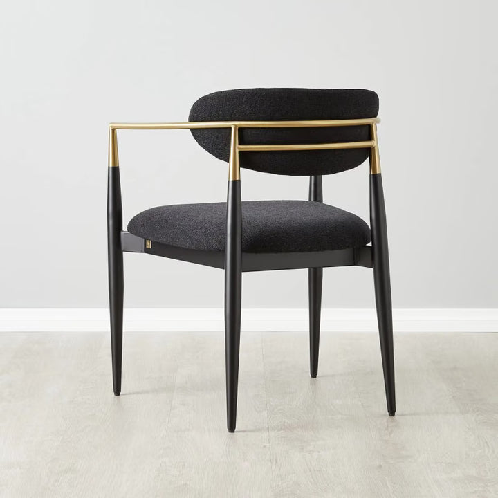 Sienna Fabric Dining Chair – Black