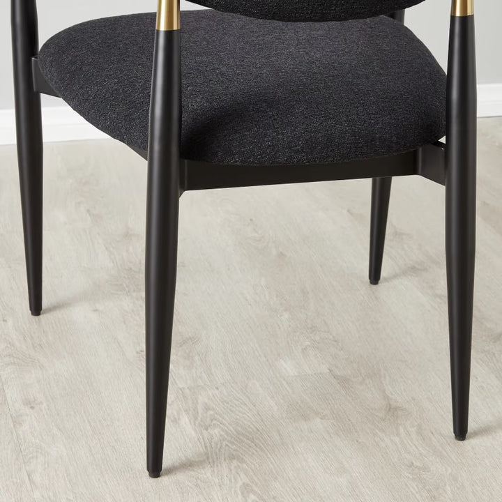 Sienna Fabric Dining Chair – Black