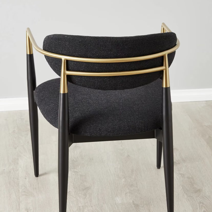 Sienna Fabric Dining Chair – Black