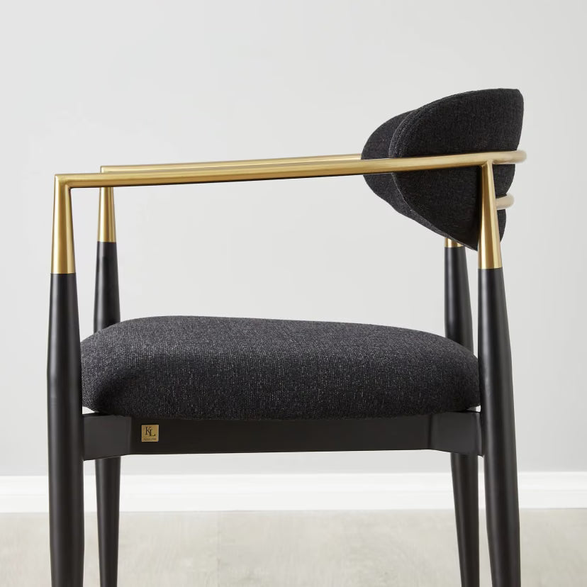 Sienna Fabric Dining Chair – Black