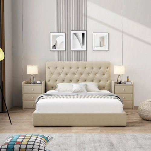 Liberty Velvet Queen Bed Frame - DLB Furniture