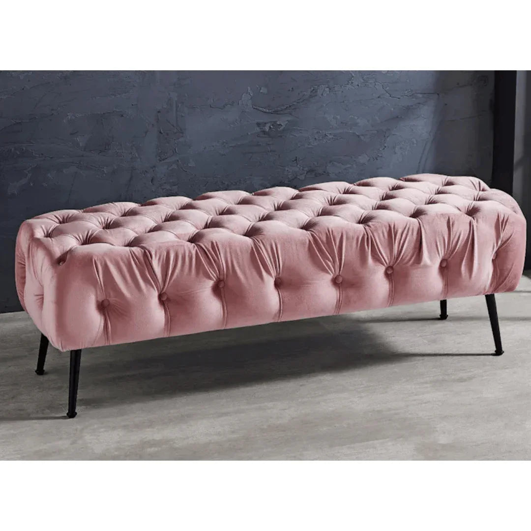 Stella Velvet Ottoman Pink - DLB Furniture
