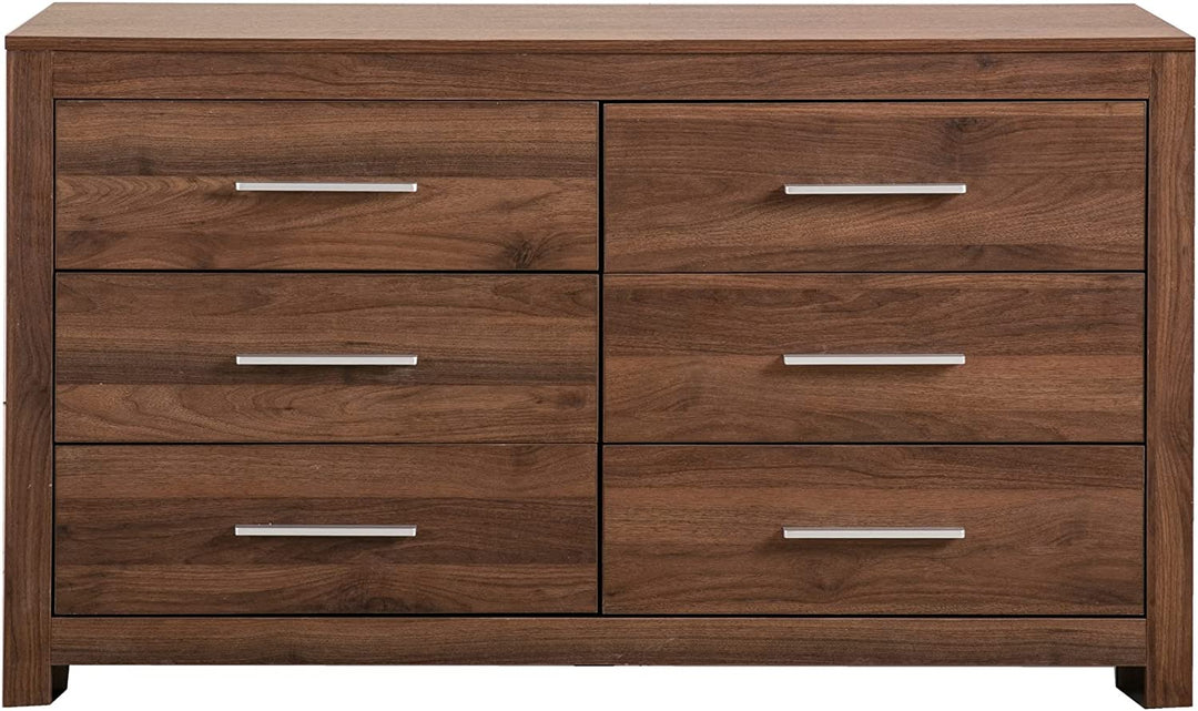Harrison 6-Drawer Dresser with Mirror – Walnut